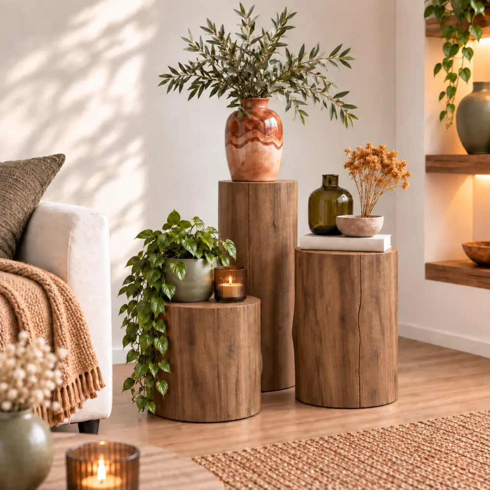 Set van drie oak zuilen