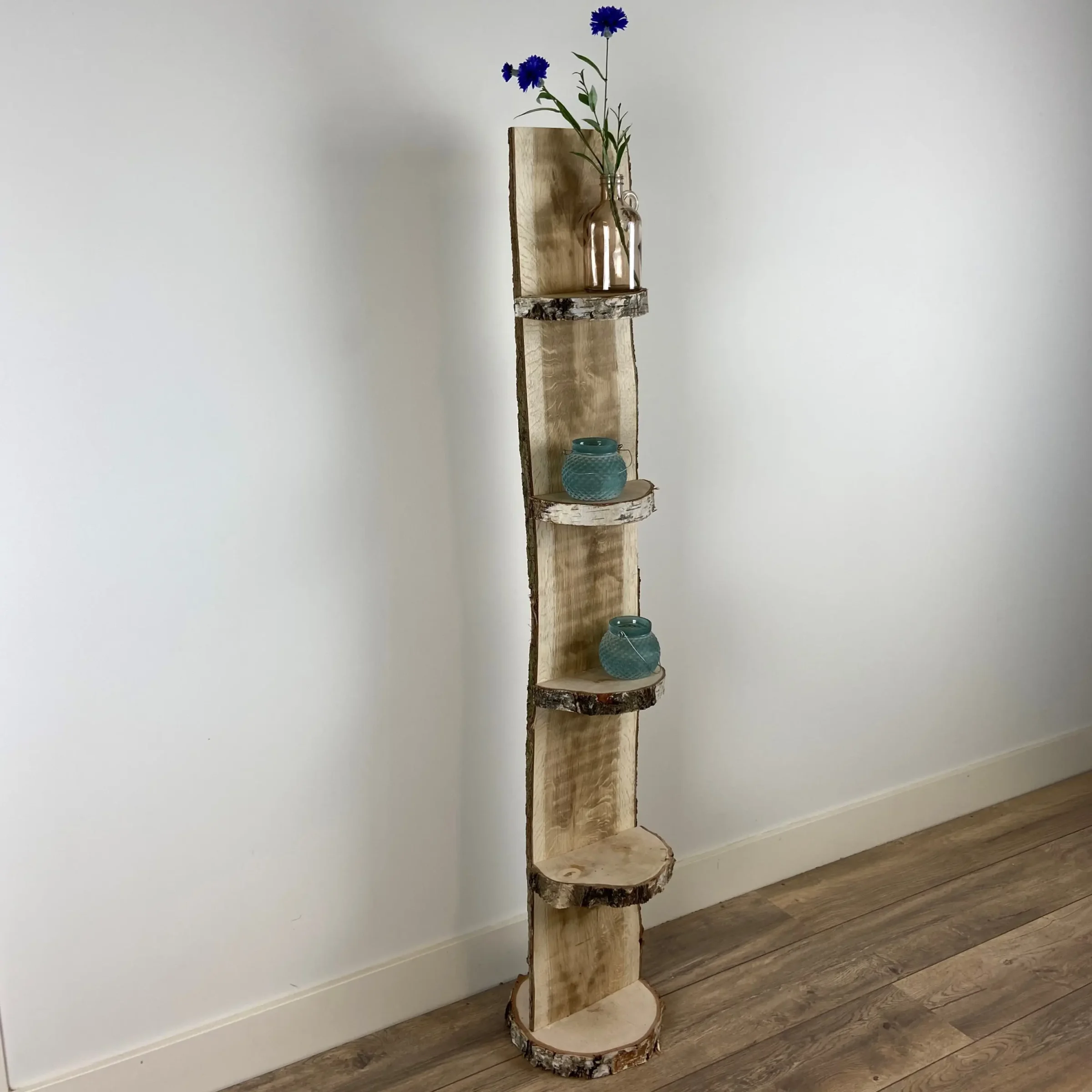 Staand Boomstamrek Dudley Eiken met bast 150cm (12)