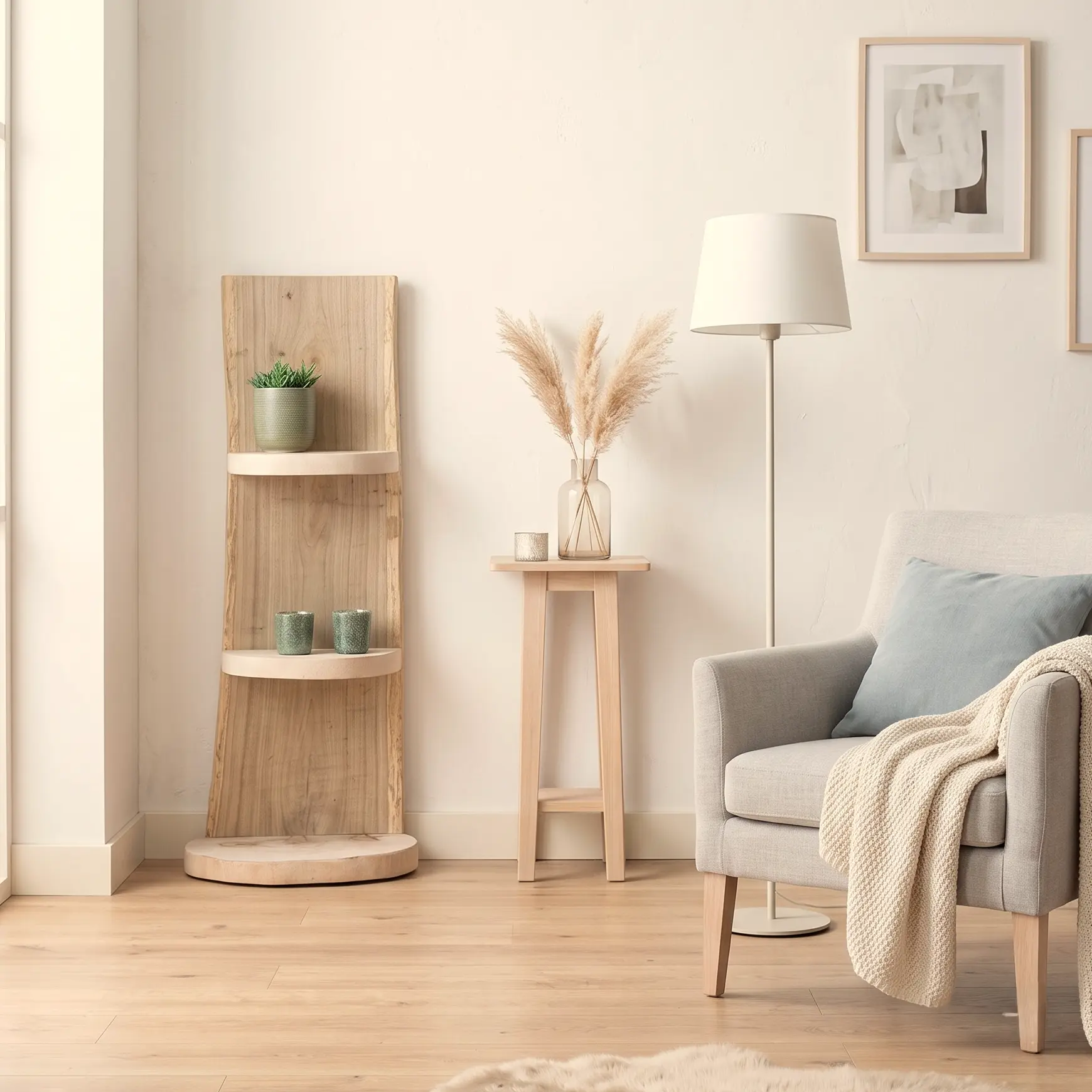 Staand boomstamrek 100 cm naturel