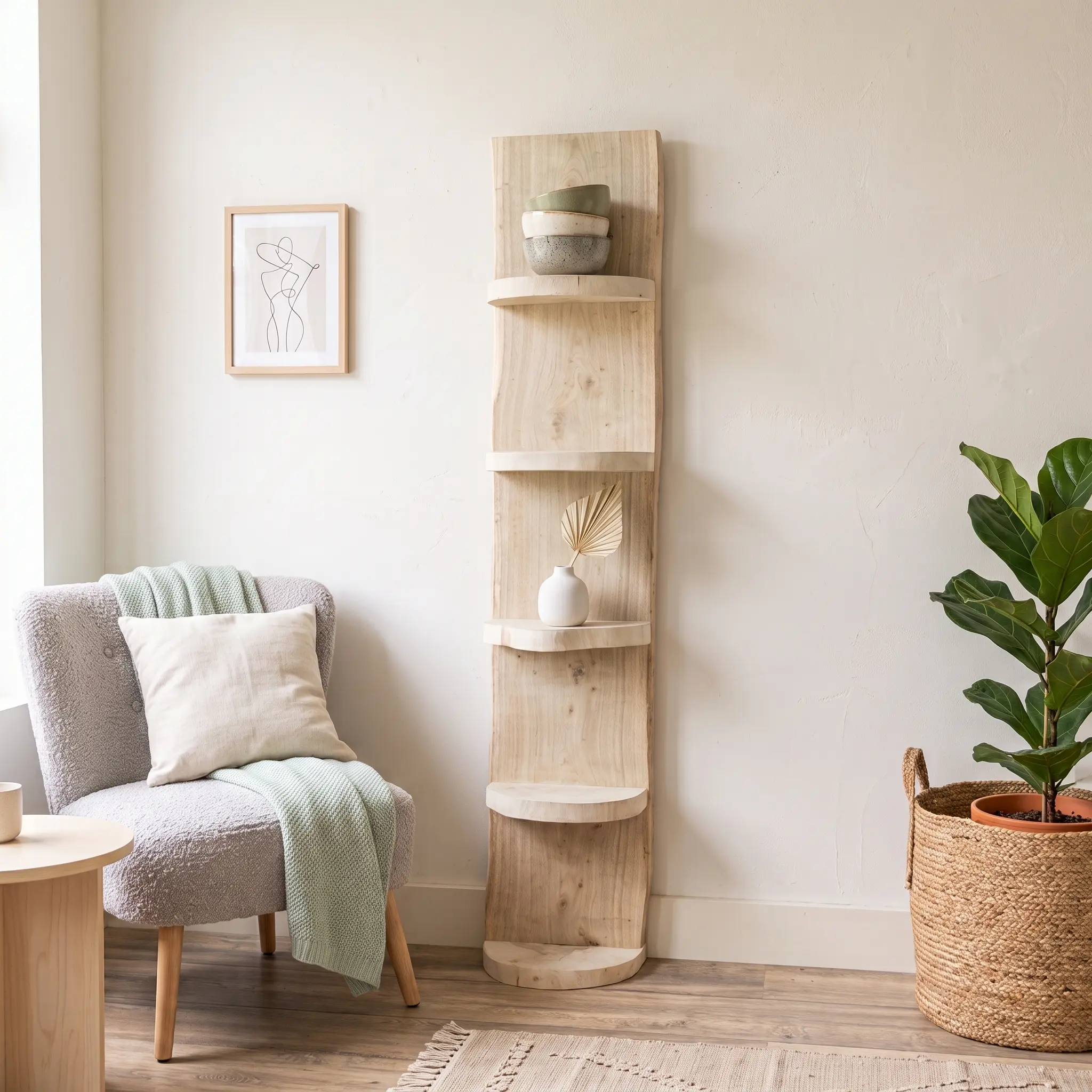 Staand boomstamrek 150 cm naturel