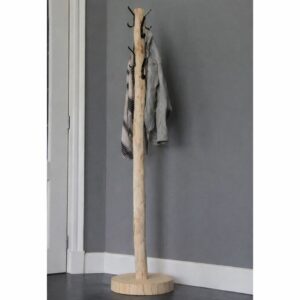 Staande kapstok Magnus naturel met zwarte haken 165 cm