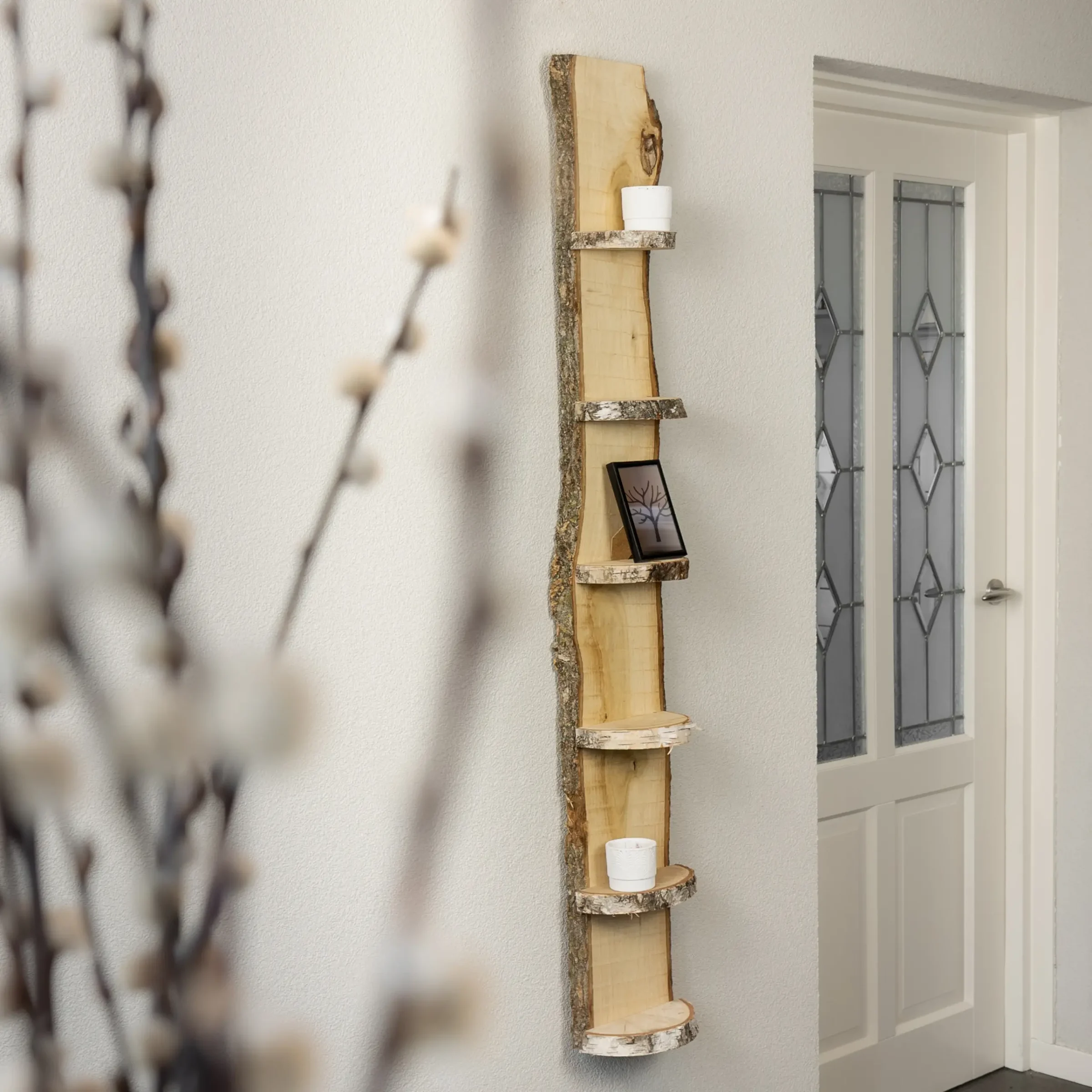 Wand Boomstamrek Yale Eiken met bast 150cm