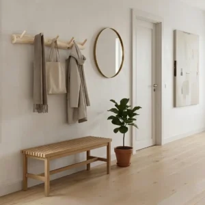 Wandkapstok 5 houten haken 100 cm
