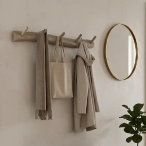 Wandkapstok 5 houten haken grey wash 100 cm(1)