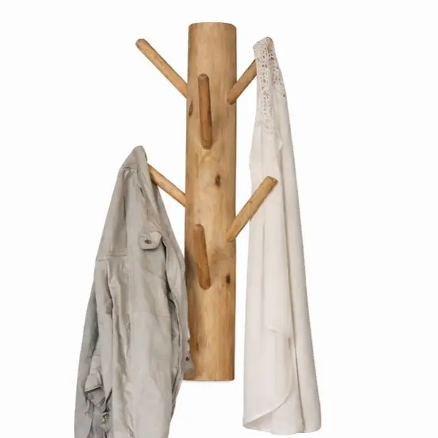 Wandkapstok 6 houten haken 70 cm Old Naturel