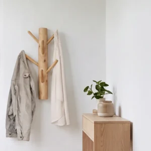 Wandkapstok 6 houten haken 70 cm naturel(1)