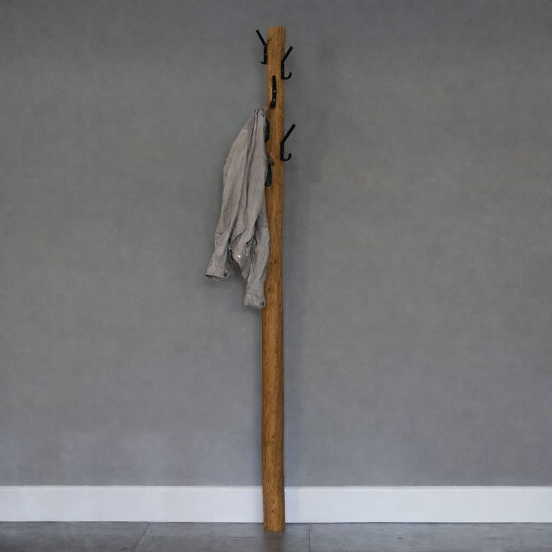 Wandkapstok Oak zwarte haken 165 cm