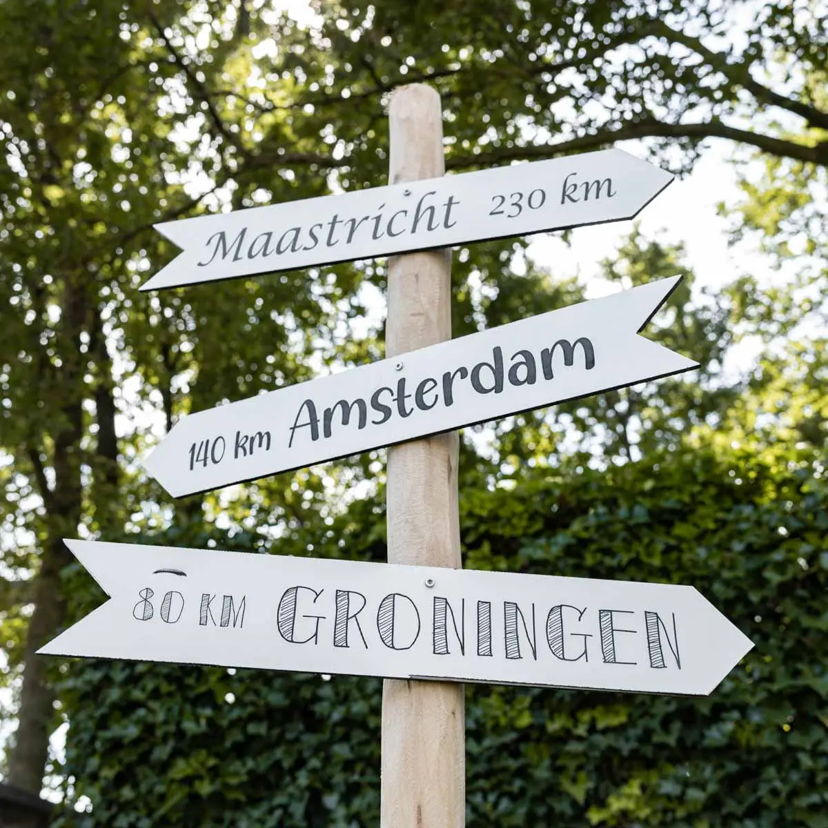 Wegwijspaal trespa Gepersonaliseerde Symbooltekst 165cm (4)