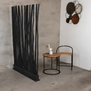 Wilgen roomdivider zwart 165 cm