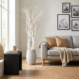 Witte krulwilg in modern interieur