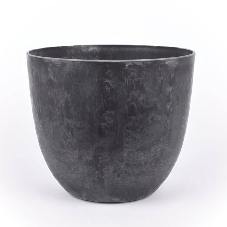 Antraciet ronde pot van kunststof
