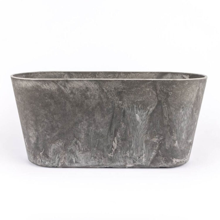 Betonlook ovale pot van kunststof