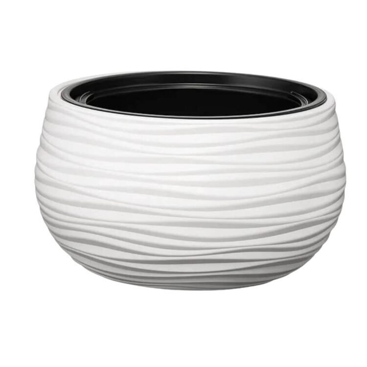 Witte ronde pot van kunststof