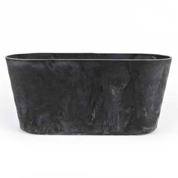 Antraciet ovale pot van kunststof